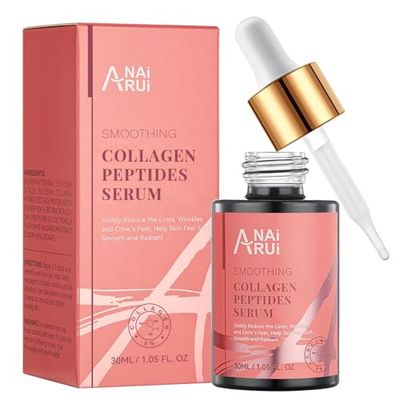Collagen Peptide Serum with Hyaluronic Acid and Acetyl Hexapeptide-8, Face Plumping, Improve Skin Elasticity, Collagen Peptides Serum for Face 1 fl.oz
