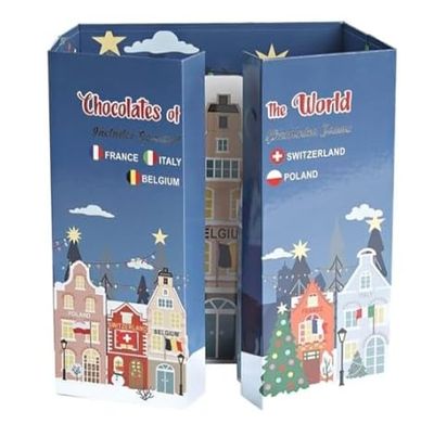 Chocolate of the World, France Poland, ltaly, Switzerland, and Belgium (Christmas Holiday Gift Box)