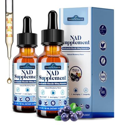 2 Pack NAD Supplements for Women Men, Liposomal NAD Nicotinamide Riboside Resveratrol 900mg w. Resveratrol, Quercetin, Collagen, Niacin, Biotin Support Anti-Aging, Longevity, Energy, Focus