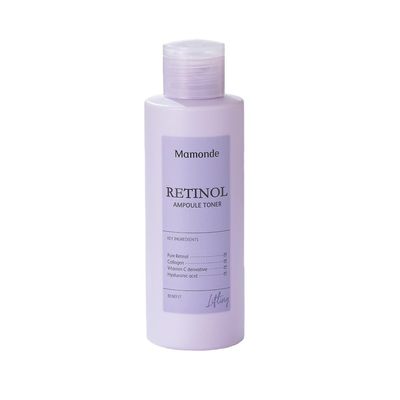 Mamonde Retinol Vegan Face Toner - Korean Daily Anti-Aging Ampoule-Like Texture for Sensitive Skin, Hyaluronic Acid, Vitamin C, Dermatologically Tested, 8.45 Fl Oz.