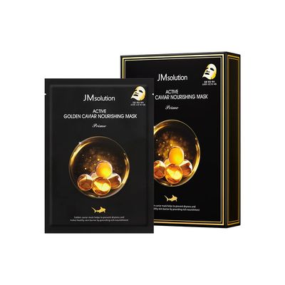 JMsolution Active Golden Caviar Nourishing Mask - Korean Skincare Facial Mask-Cavior extracted - collagen essense- 10 sheets for all skin type