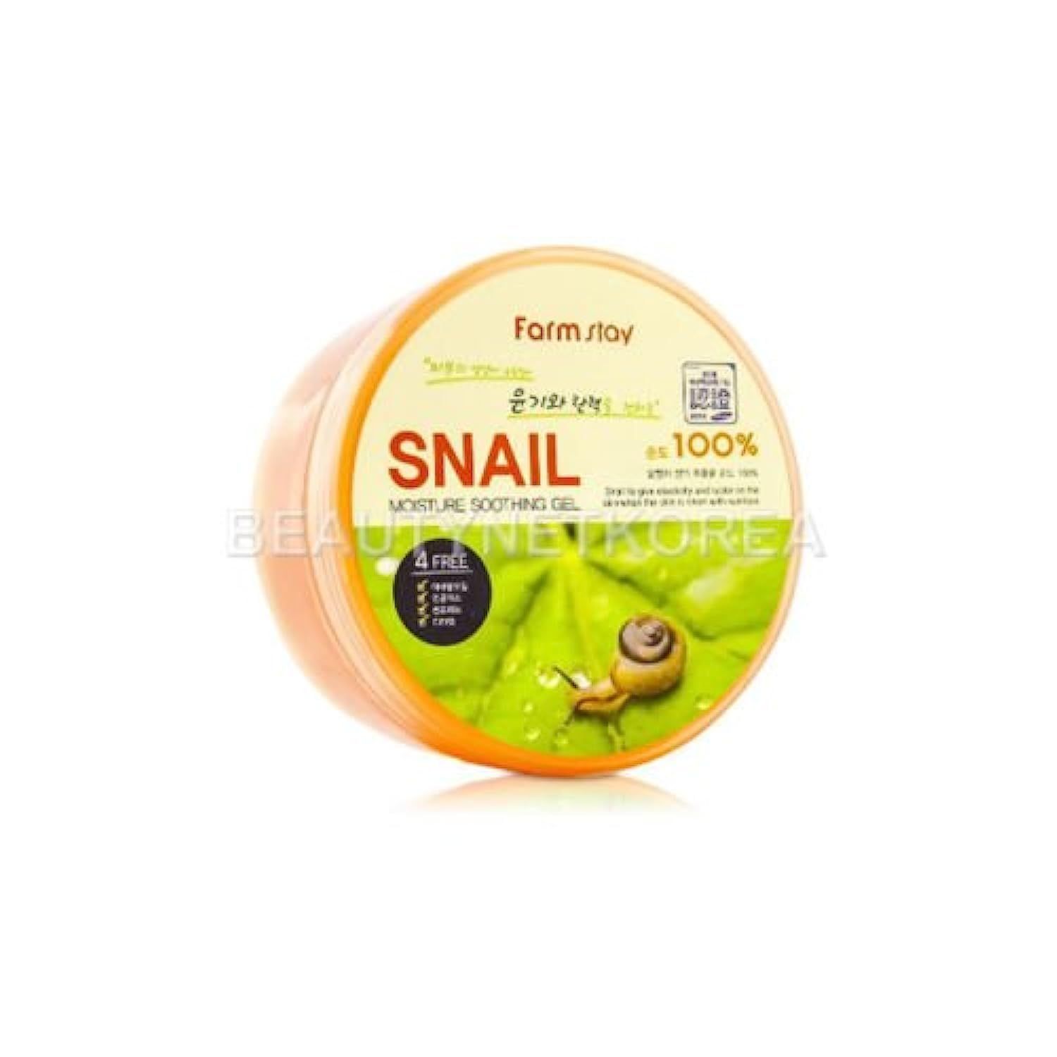 FARMSTAY Moisture Soothing Gel Snail 10.14 oz. 300ml Hydrates Soothes for Moisture