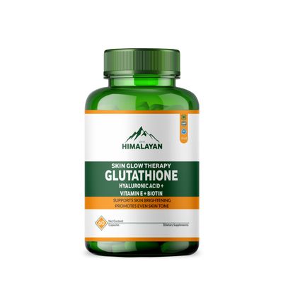 Divya Himalayan Skin Glow Therapy Glutathione 1000mg Capsules Supplement with Vitamin C E Biotin Grape Seed Extract for Natural Glowing Skin Whiteningfor Men Women - 60 Capsule