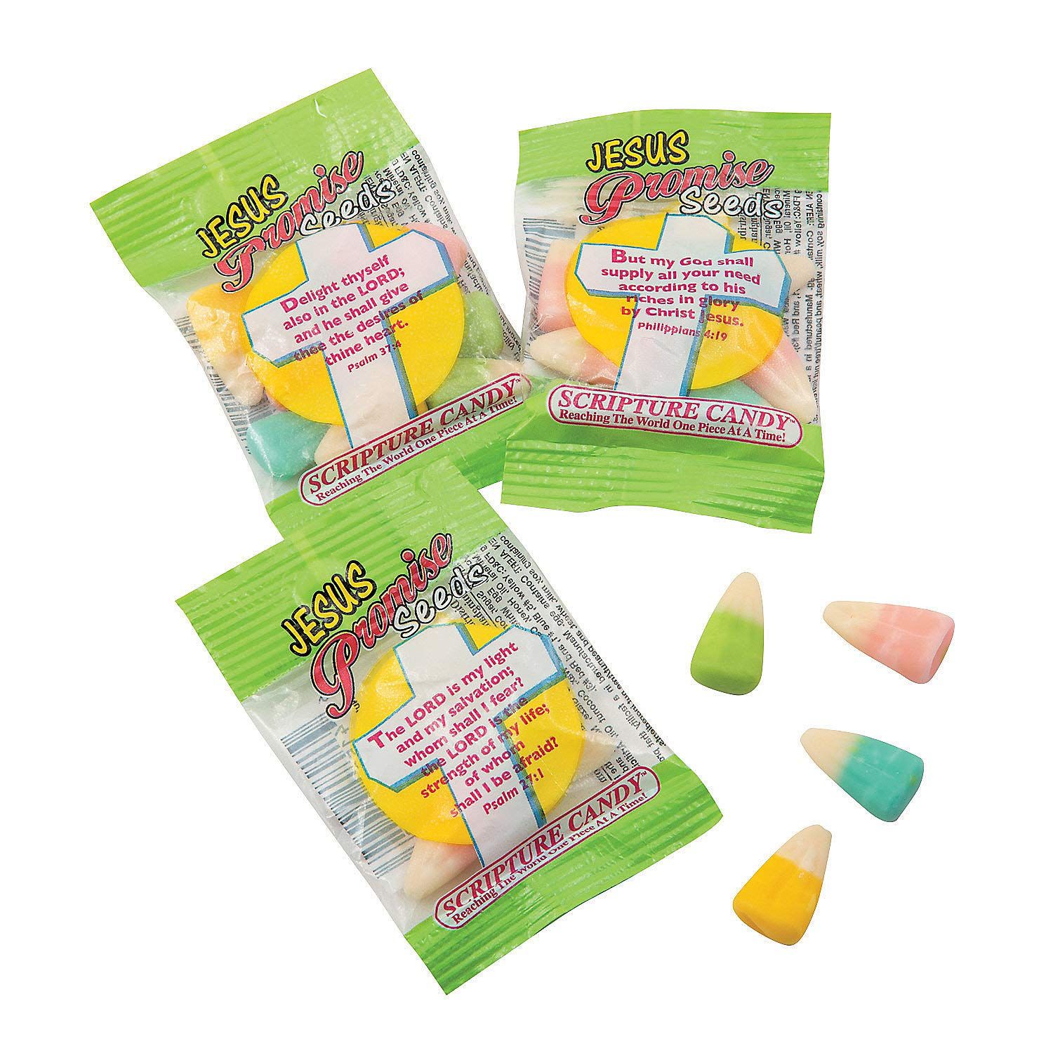 Fun Express - Scripture Candy Jesus Eastr Promise Seed for Easter - Edibles - Soft Chewy Candy - Caramel Licorice Candy Corn - Easter - 17 Pieces