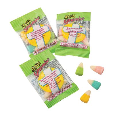 Fun Express - Scripture Candy Jesus Eastr Promise Seed for Easter - Edibles - Soft Chewy Candy - Caramel Licorice Candy Corn - Easter - 17 Pieces