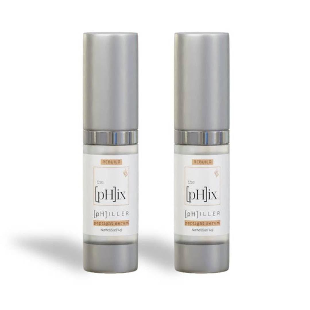 The PHIX pHiller Peptide Serum - Advanced Anti Aging Face Tightening Serum for Fine Lines and Wrinkles, Hydrating Peptides Facial Formula for Skin, with Argireline Tripeptides; Vegan (2-Pack)