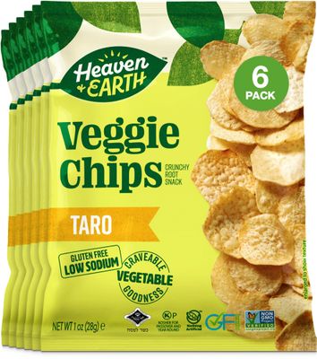 Heaven Earth Taro Vegetable Chips 1oz (6 Pack)