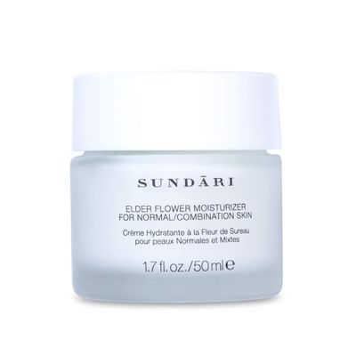 SUNDARI Elder Flower Moisturizer - 1.7 Fl Oz, Lightweight Hydrating Face Cream, Anti-Aging, Soothing, Refreshes and Nourishes, All Natural Ingredients