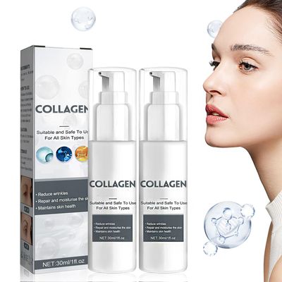 New Collagen Anti-Aging Serum, OUHOE Collagen Anti Aging Serum for Face, Collagen Anti Wrinkle Cream, Collagen Facial Essence for Women (2 bottles)