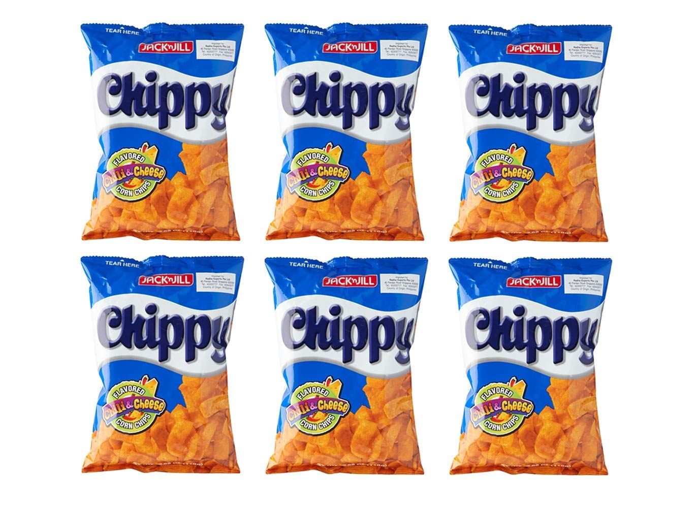 Jack n Jill Chippy Chili Cheese Flavored Corn Chips 110g, 6 Pack