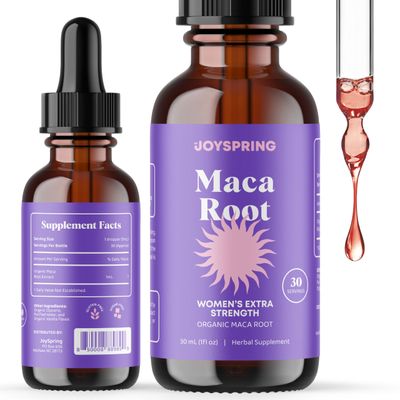 JoySpring Organic Maca Root Liquid Drops for Women - Energy Wellness Peruvian Maca Supplement - New Mom Gifts - with Vitamins B2, B6, Niacin (B3), Iron Calcium - 1 oz 30 Servings