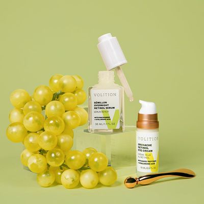 Volition Beauty Vineyard Beauty Secrets Kit - Anti-Aging Retinol Skincare Routine - S millon Overnight Retinol Serum, Grenache Retinol Eye Cream Eye De-Puffer - Reduce the Appearance of Wrinkles