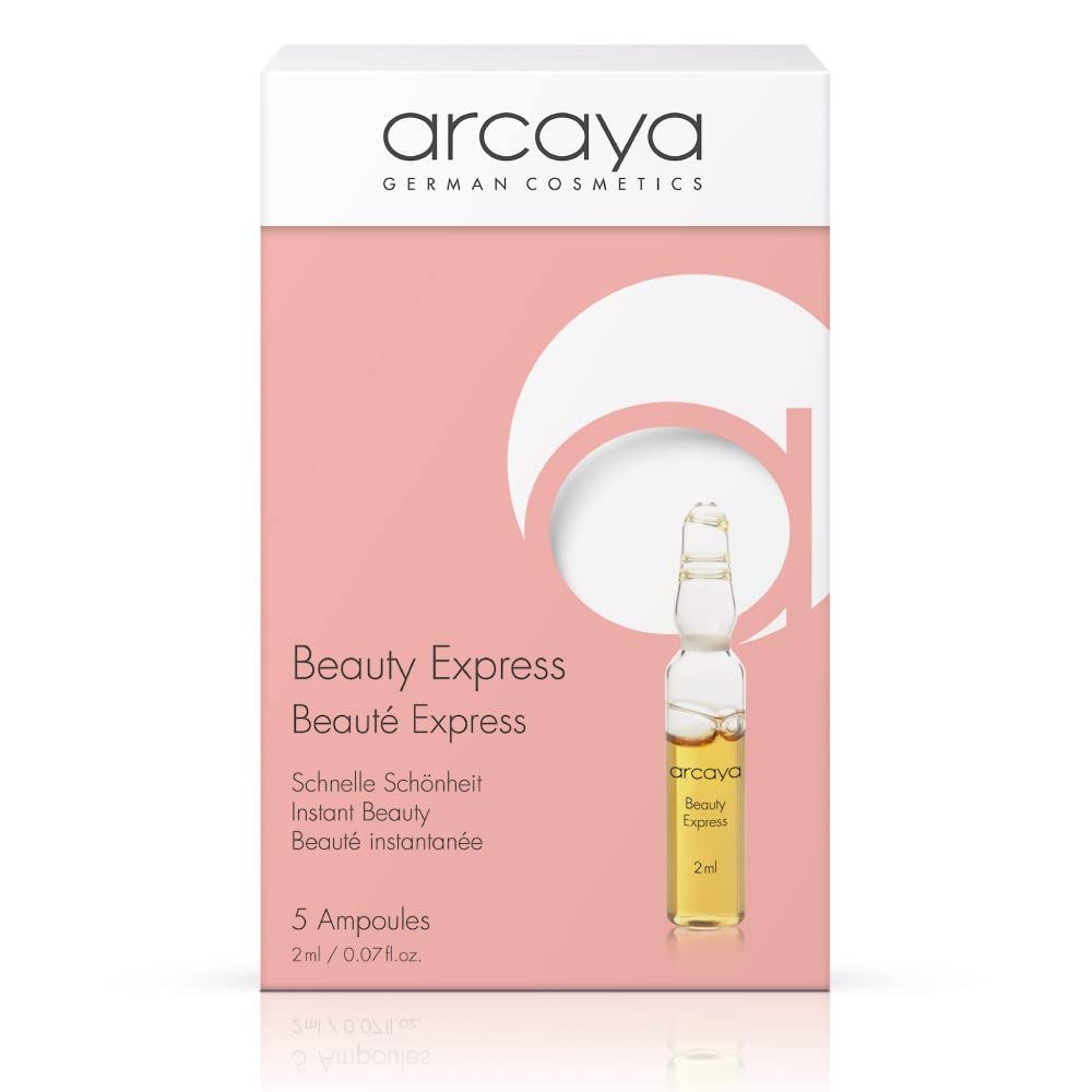 Arcaya Beauty Express Ampoule Serum for Fine Lines and Enhanced Elasticity - Free Radical Protection Anti-Wrinkle Serum with Protein Complex Natural Extracts - Vegan, Paraben-Free Formula, 5x2ml