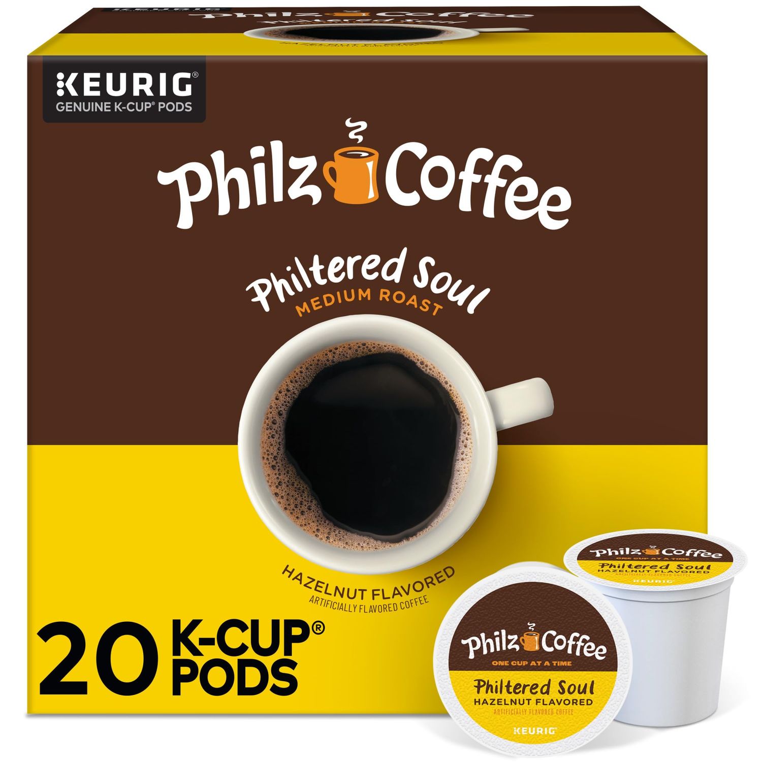 Philz Coffee Philtered Soul K-Cup Pod Coffee, Single Serve Keurig K-Cup Pods, Medium Roast Coffee, 20 count