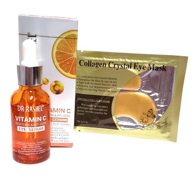 Dr Rashel Vitamin C Eye Anti - Aging Serum Essence Hyaluronic Acid and Collagen, Reduce Wrinkles, Remove Dark circles Puffiness, Size (1.01 oz)