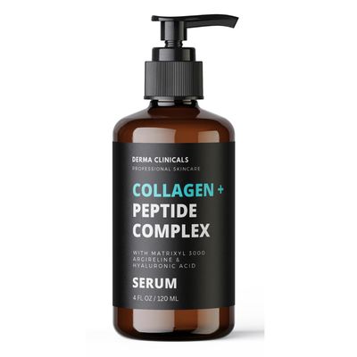 DERMA CLINICALS Collagen Peptide Serum with Matrixyl 3000 Argireline, Hyaluronic Acid Serum, Anti-Aging Collagen Face Serum, Firming and Plumping, Anti-Wrinkle Serum for face - 4oz