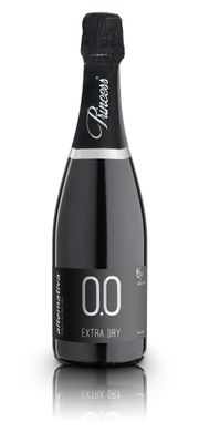 Princess Bollicine Bianco Extra Dry Dealcoholized 0.0 Non-Alcoholic Champagne Sparkling Wine From Italy 750ml, Halal Certified and Vegan