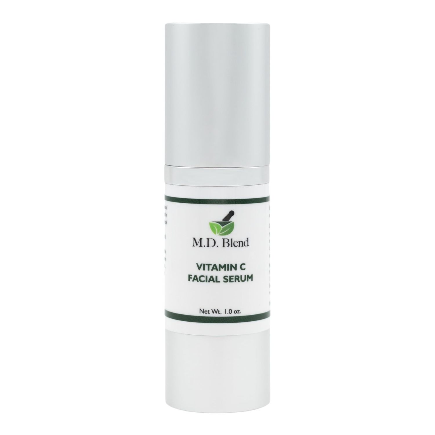 M.D. Blend Professional Vitamin C Serum for Face with L-Ascorbic Acid 10 and Hyaluronic Acid. Refreshing Anti-Aging Face Treatment. Illuminating Hydrating Serum for Women and Men. 1floz Pump