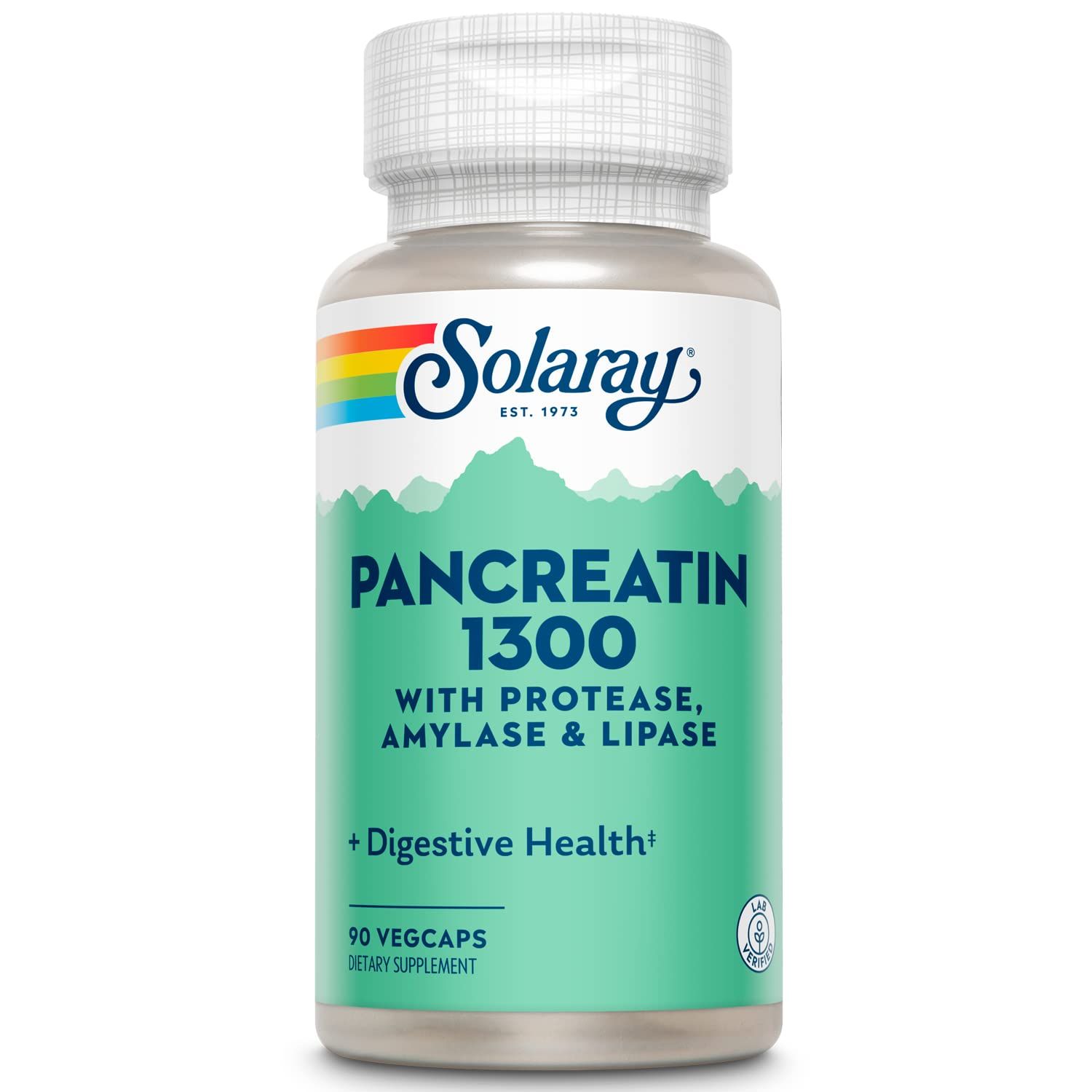 SOLARAY Pancreatin Supplement, 1300 mg, 90 Count