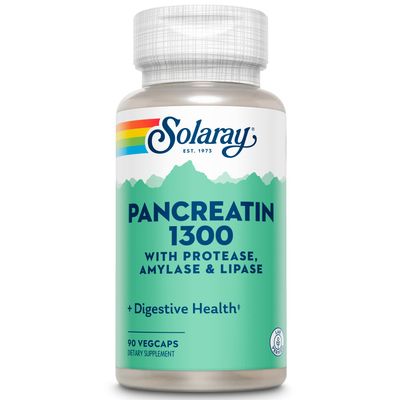 SOLARAY Pancreatin Supplement, 1300 mg, 90 Count