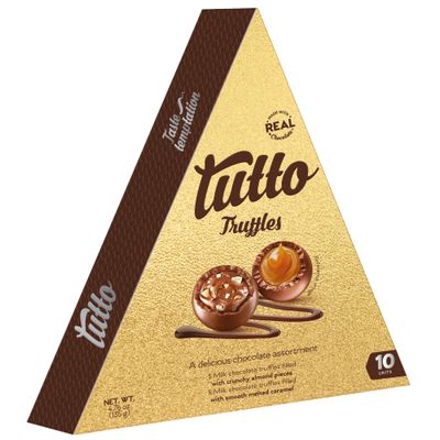 Tutto Chocolate Truffles Selection, 10 Pieces per Triangle, 4.76 oz, Pack of 3