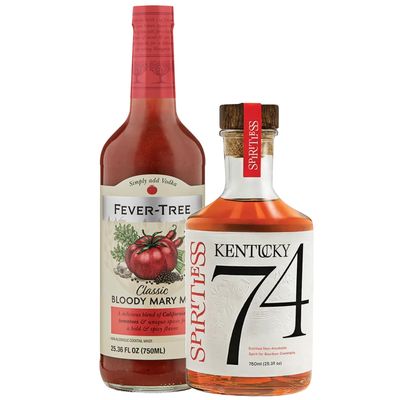 Spiritless Kentucky 74 Distilled Non-Alcoholic Whiskey Bundle with Bloody Mary Mix - Bloody Derby - Premium Zero-Proof Liquor Spirits for a Refreshing Experience