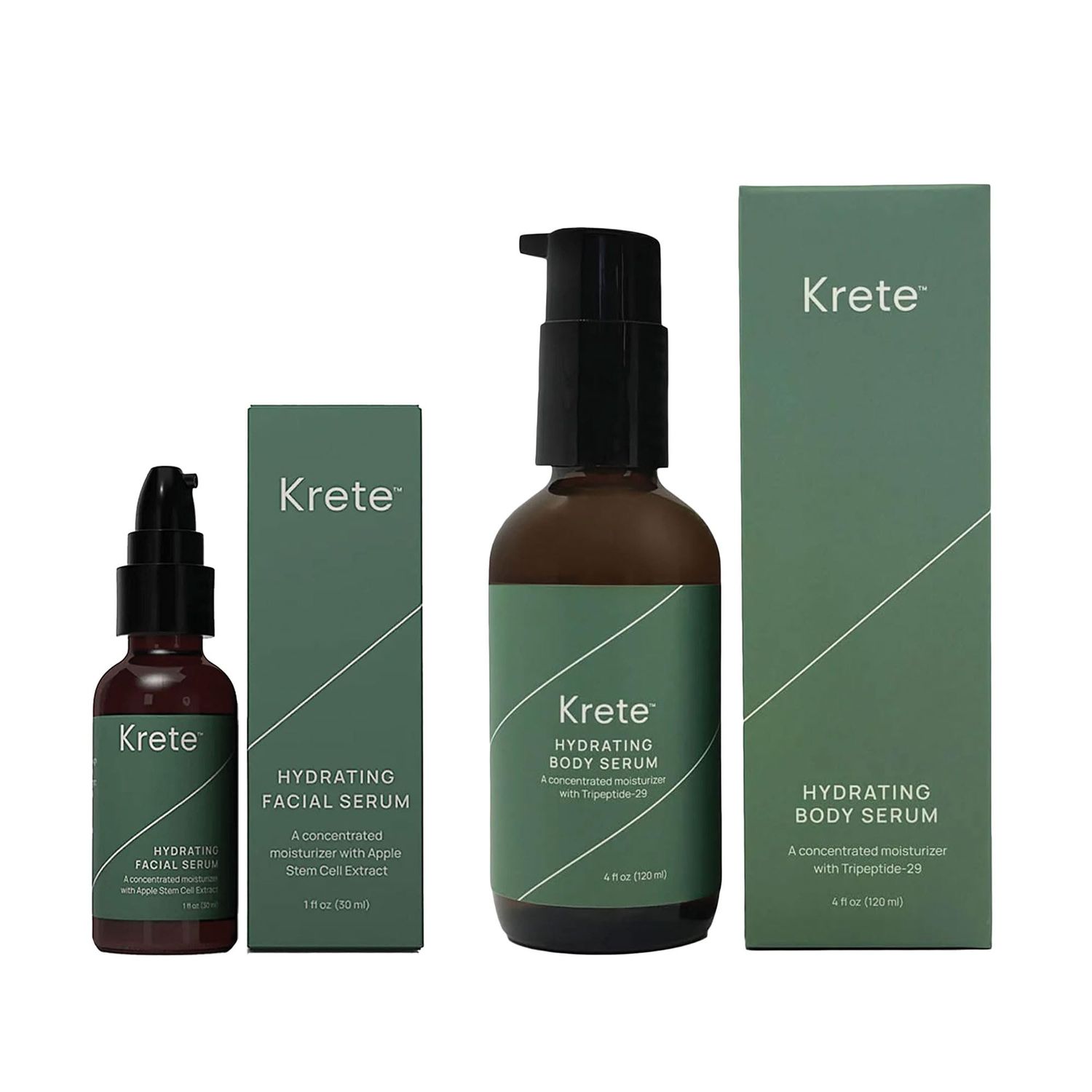 KRETE Hydrating Face Body Serum for Men Head-to-Toe Bundle - Moisturize, Smooth, Hydrate, Protect Your Skin In 30-Seconds, Oil-Free, All Skin Types with Apple Stem Cell Extract Hyaluronic Acid