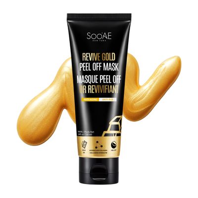 Soo&#39;AE Revive Gold Peel Off Mask, Anti aging Face Peeling masks with 24K Gold, Lifting, Revitalizing Pore Blackhead Care deep clean peel off mask 3.4 fl oz 100 mL