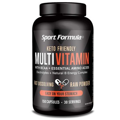 Sport Formula Daily Keto Superfood Multivitamin BCAA Amino Acid Powder Capsules for Men and Women. Won&#39;t Upset Your Stomach: Natural Vitamin B Energy Complex: Anti Aging Immune System Support