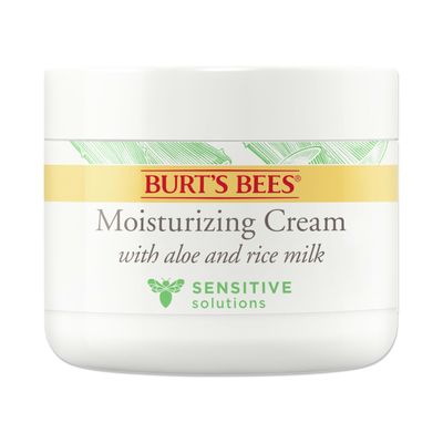 Burt&#39;s Bees Sensitive Moisturizing Cream, Mothers Day Gifts, With Aloe Vera and Rice Milk, Face Moisturizer for Sensitive Skin, 98.8 Percent Natural Origin Skin Care, 3 oz. Package