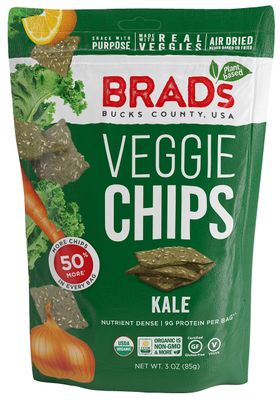 Brad&#39;s Plant Based Organic Kale Veggie Chips 3 oz Bags - Pack of 3