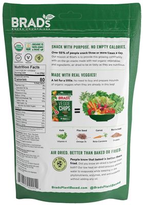 Brad's Plant Based Organic Kale Veggie Chips 3 oz Bags - Pack of 3