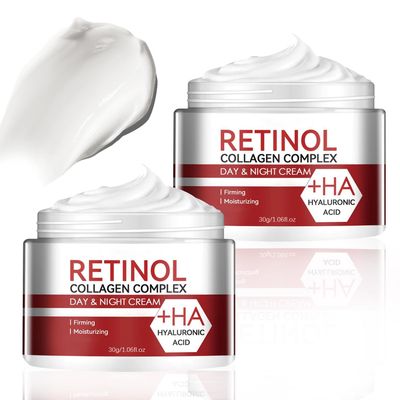 2PCS Retinol Face Moisturizer Cream,Hydrating Retinol Cream for Face with Hyaluronic Acid,Oil Control Long Lasting Moisturizing Day Night Firming Collagen Facial Cream for Women Men