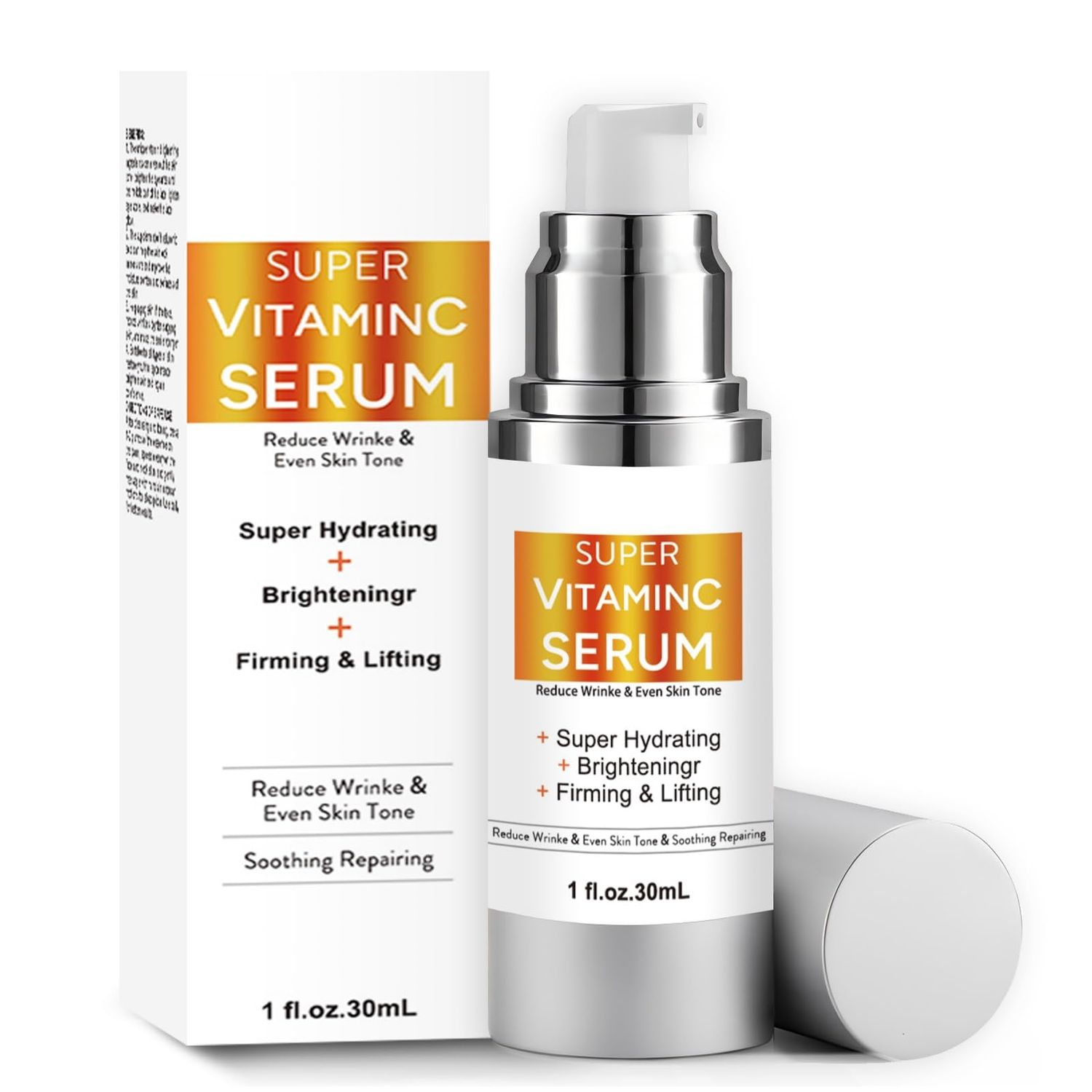 Super Vitamin C Serum for Women Over 70: Advanced Anti-Aging Vitamin C, Niacinamide, Vitamin E Caffeine Formula Hydrates, Firms, Lifts, Targets Wrinkles Dark Spots, 1.0 fl. oz.