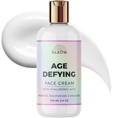 GLEOW Hydrating Day Night Face Cream for Women, Face Moisturizer with Hyaluronic Acid, Hydrating Moisturizer for Dry Skin 3.4oz