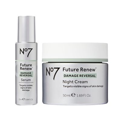 No7 Future Renew Skincare Starter Kit - Damage Reversal Serum Night Cream - Anti-Aging Skincare Set Targets Visible Signs of Skin Damage (2 Count)