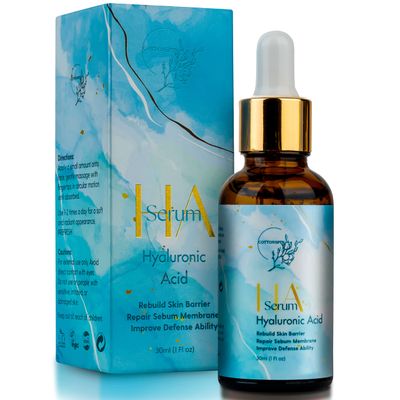Cottonspin Hyaluronic Acid Facial Serum, Plant-Powered Anti-Aging Skin Care, Natural Moisturizer for Firming Fine Lines, Hydrating, Reduce Wrinkles Dark Spots for Brightening Face, 1 Fl oz