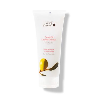 100 PURE Argan Oil Creamy Cleanser Daily Moisturizing Face Wash Makeup Remover - Natural Anti-Aging Cleansing Botanicals for Clear Skin Healthy Radiant Glow - 3.4 Fl Oz