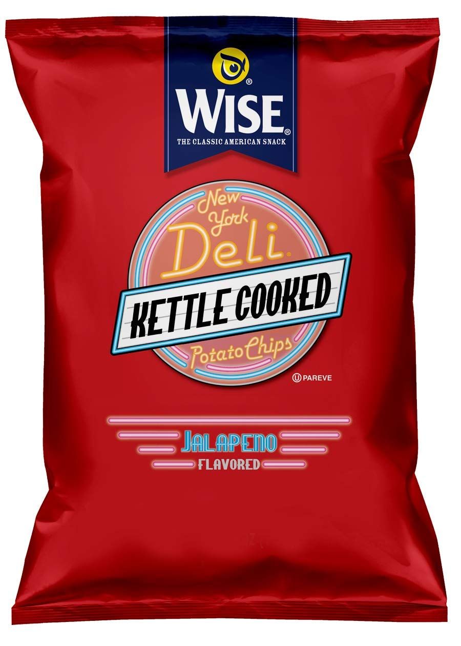 Wise Snacks NY Deli Kettle Potato Chips, Jalapeno, 1 Oz (36 Count), Gluten Free