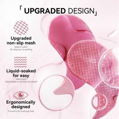 BREYLEE Pink Rose Eye Mask- 60 Pcs - Puffy Eyes and Dark Circles Treatments - Look Younger and Reduce Wrinkles and Fine Lines Undereye, Improve and Firm eye Skin - Pure Natural Material Extraction