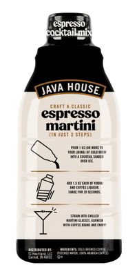 Java House Cold Brew Espresso Cocktail Mix, Ready to Use Liquid Coffee Concentrate- 32 fl oz (makes 32 cocktails)