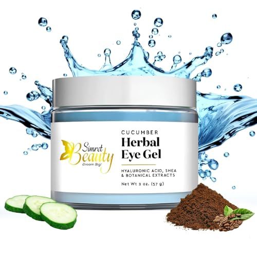 Simret Beauty Eye Cream for Dark Circles, Anti-Aging Herbal Eye Gel with Hyaluronic Acid, Caffeine, Coffee, and Shea - Best for Puffiness, Wrinkles, and Fine Lines