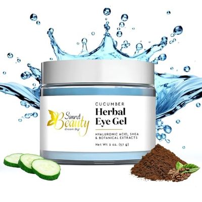 Simret Beauty Eye Cream for Dark Circles, Anti-Aging Herbal Eye Gel with Hyaluronic Acid, Caffeine, Coffee, and Shea - Best for Puffiness, Wrinkles, and Fine Lines