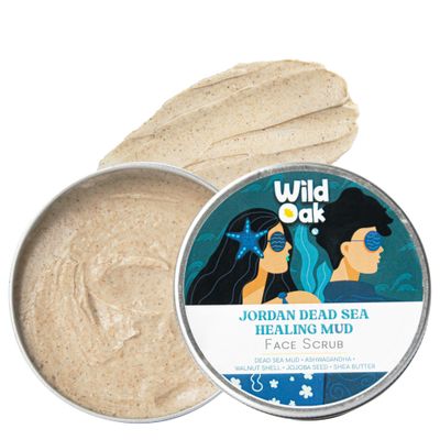 ildOak Dead Sea Healing Mud Face Scrub Evens Skin, Radiance, Smooths Skin All Skin Types 3.52 oz