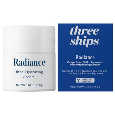 Three Ships Radiance Ultra-Hydrating Cream with Grape Stem Cell Squalane- High in Antioxidants for Lasting Hydration, Daily Face Moisturizer (50g)