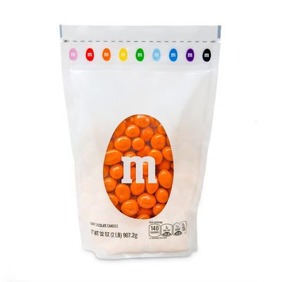 MM S Peanut Orange Chocolate Candy - 2lbs of Bulk Candy in Resealable Pack for Candy Buffet, Birthday Parties, Theme Meetings, Candy Bar, Sweet Stuff for DIY Party Favors or Edible Decoration
