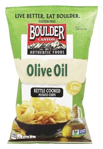 Olive Oil Totally Natural Kettle Potato Chips, 5 Ounce - 12 per case.