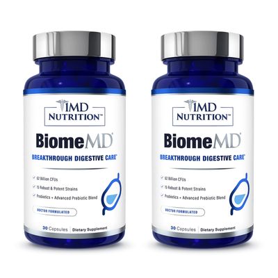 1MD Nutrition BiomeMD Probiotics 62 Billion CFUs, 15 Comprehensive Strains - Pro Prebiotics Doctor-Formulated for Digestive Health Immune Support 60 Capsules