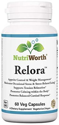 NutriWorth Relora - Stress Weight Management Supplement. 300MG Vegetable Capsules - 60 Servings per Bottle.