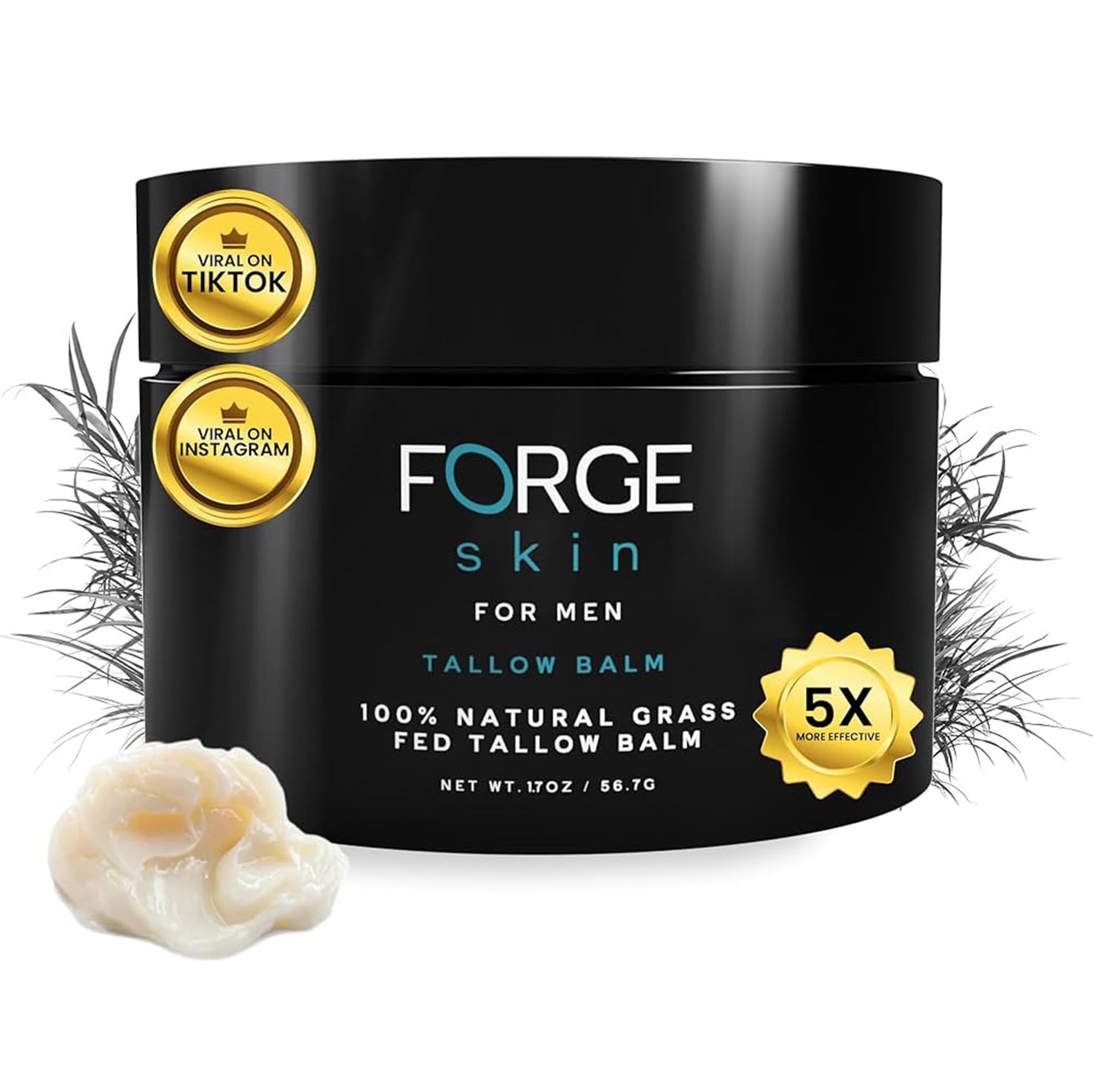 Forge Skin The Men&#39;s Wrinkle Defense Beef Tallow Balm for Skin Beef Tallow for Skin Face Mens Skin Care Anti-Aging Cream Facial Skincare Face Moisturizer for Men Mens Face Moisturizer Beef Tallow